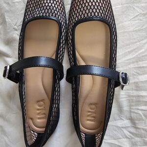 INC International Concepts Black Mesh Flats